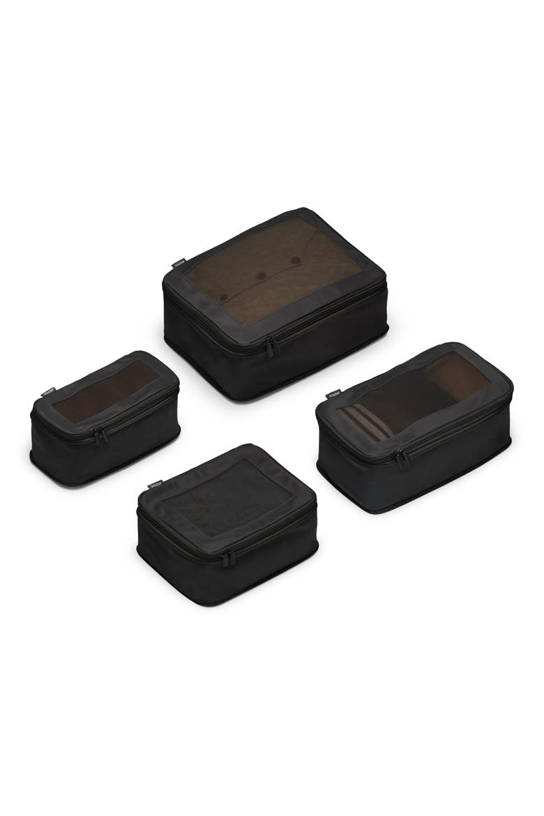 Set of 4 Compressible Packing Cubes, Main, color, BLACK