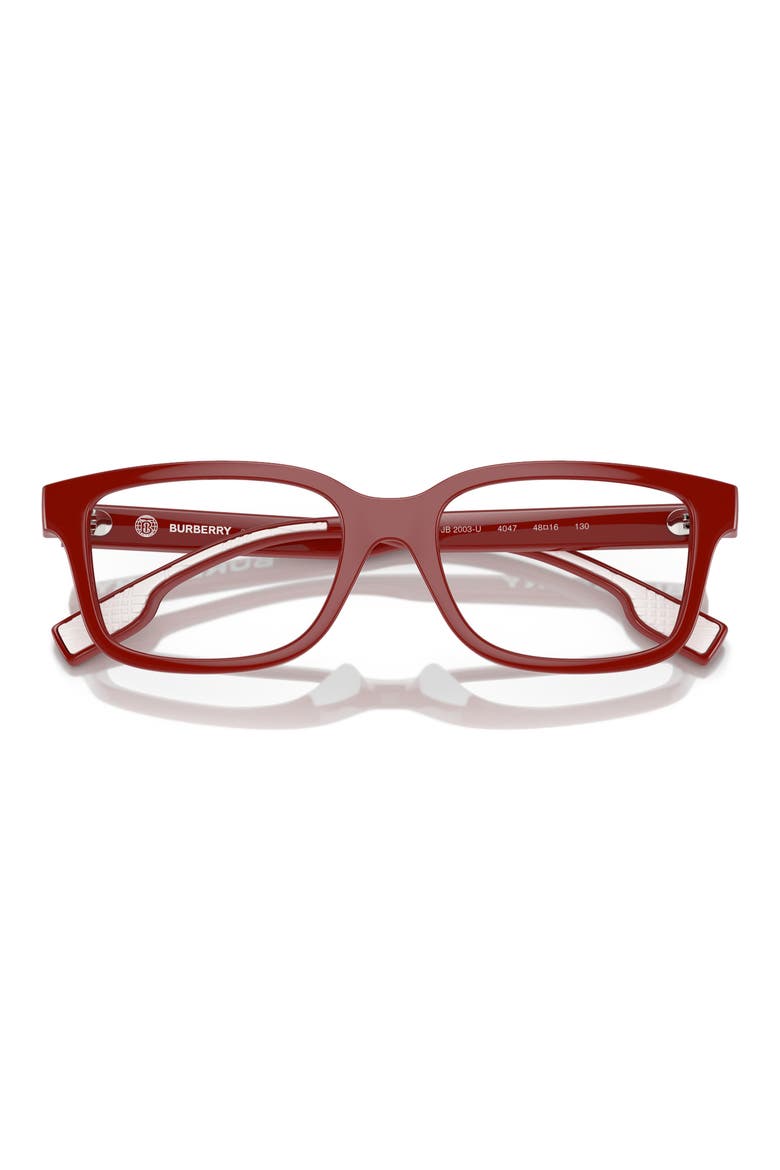 50mm Rectangular Optical Glasses, Alternate, color, RED / DEMO LENS