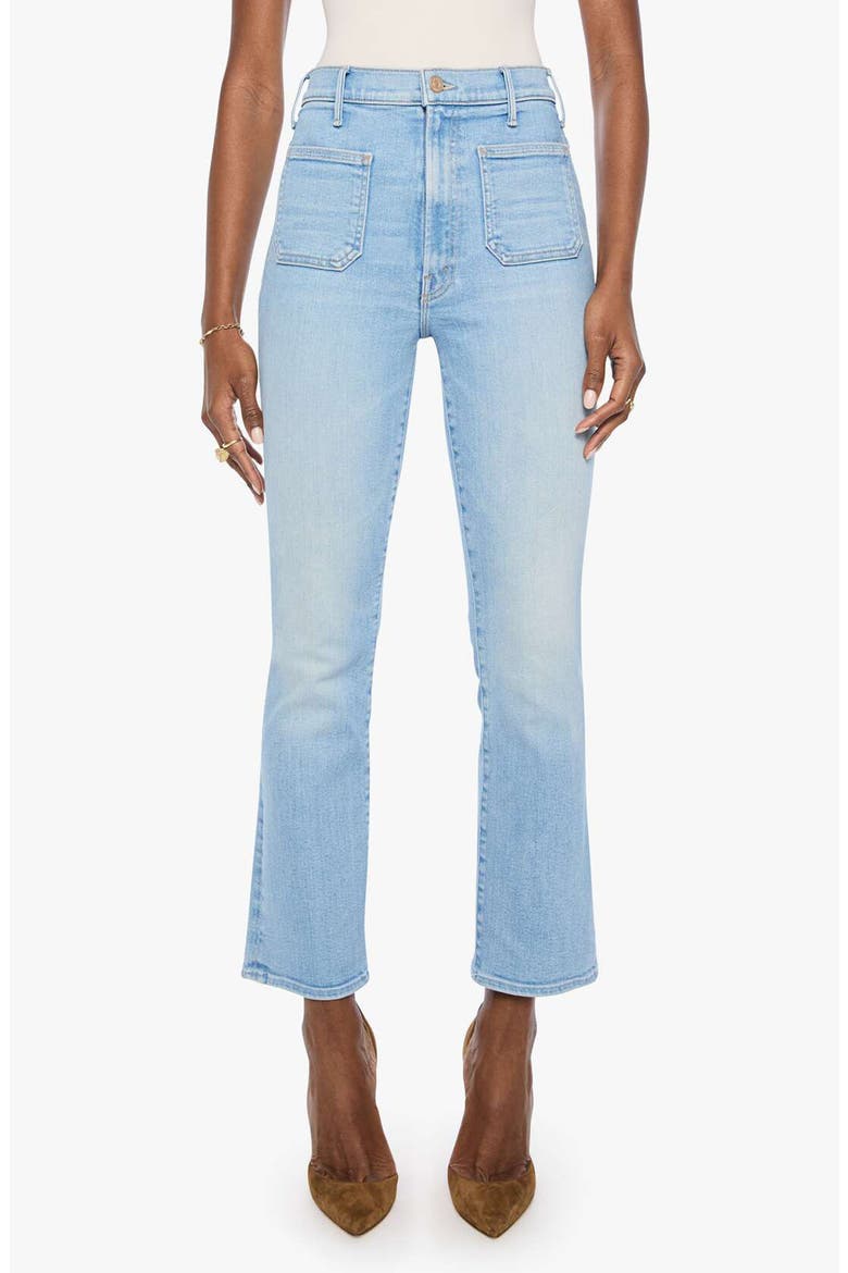 The Hustler Patch Pocket High Waist Flood Ankle Bootcut Jeans, Main, color, YOUR TURN