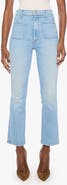 MOTHER The Hustler Patch Pocket High Waist Flood Ankle Bootcut Jeans