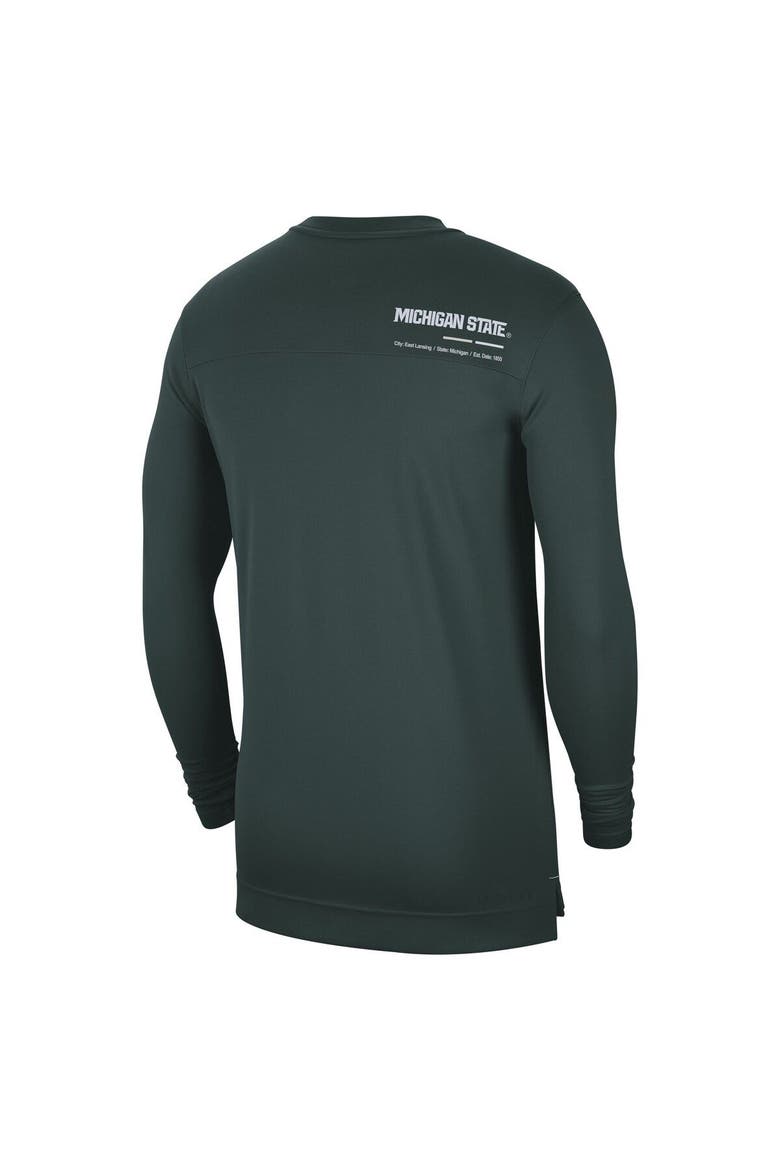 Men's Nike Green Michigan State Spartans 2022 Coach Performance Long Sleeve V-Neck T-Shirt, Alternate, color, Green