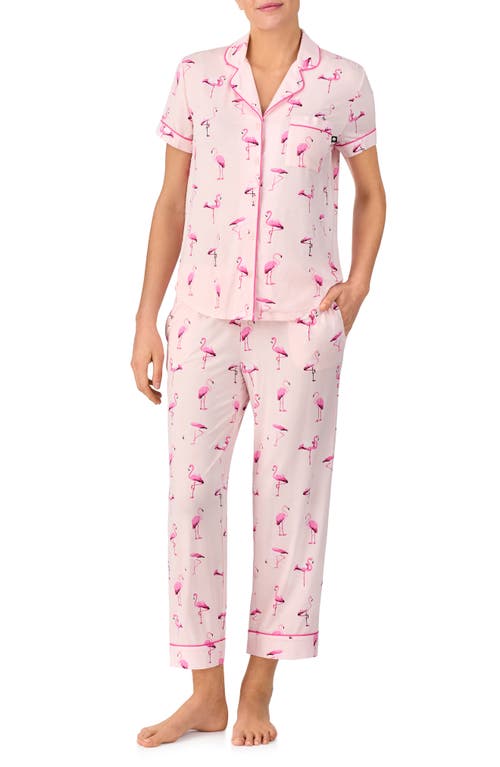 Kate Spade New York Printed Short Sleeve Pajama Set In Pink Flamingo