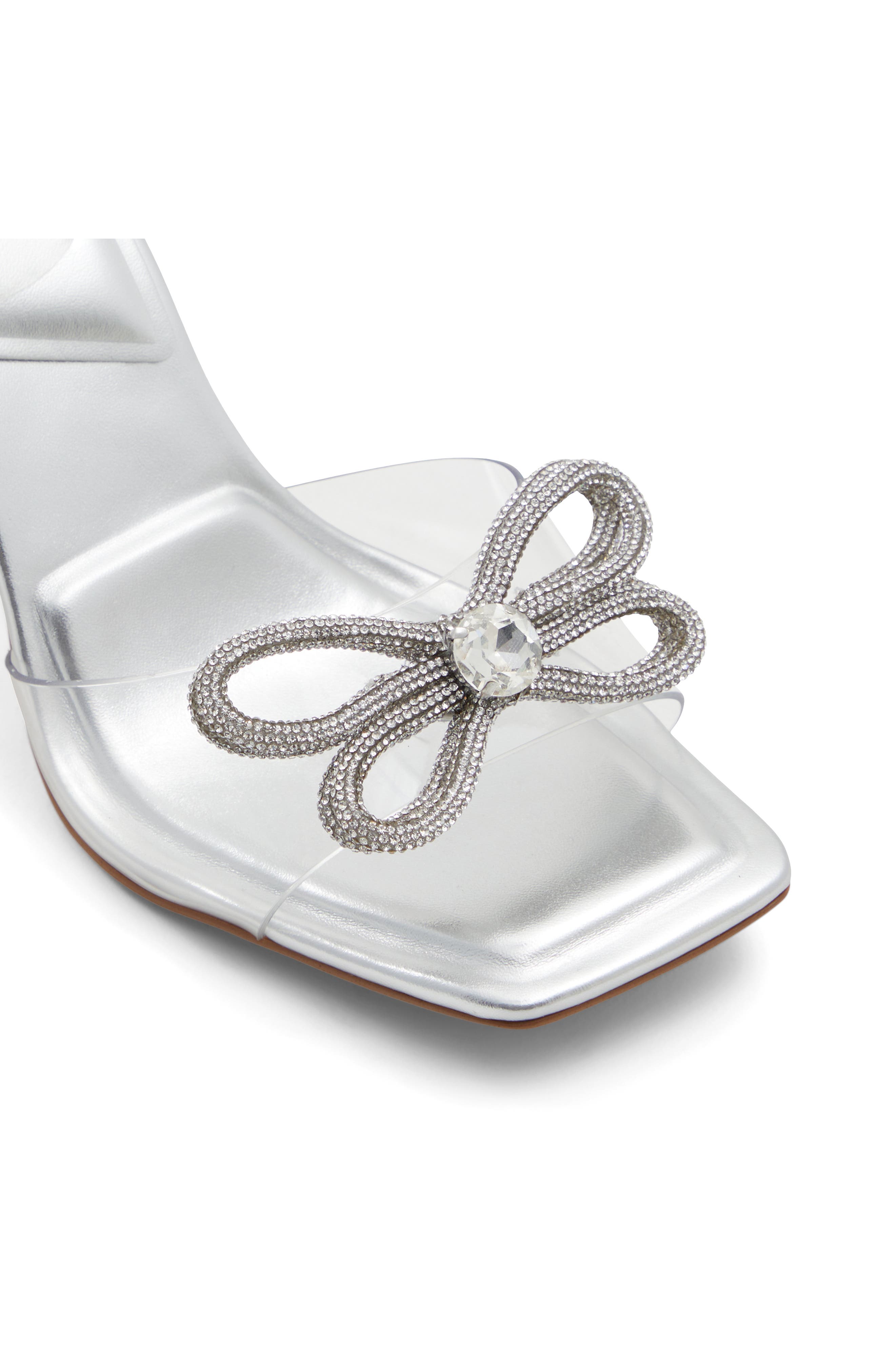 ALDO Nadeline Crystal Bow Ankle Wrap Sandal, Alternate, color, 