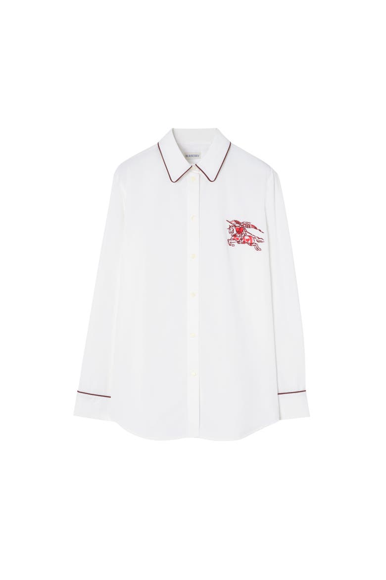 Classic Fit Heart Knight Cotton Shirt, Alternate, color, Optic white