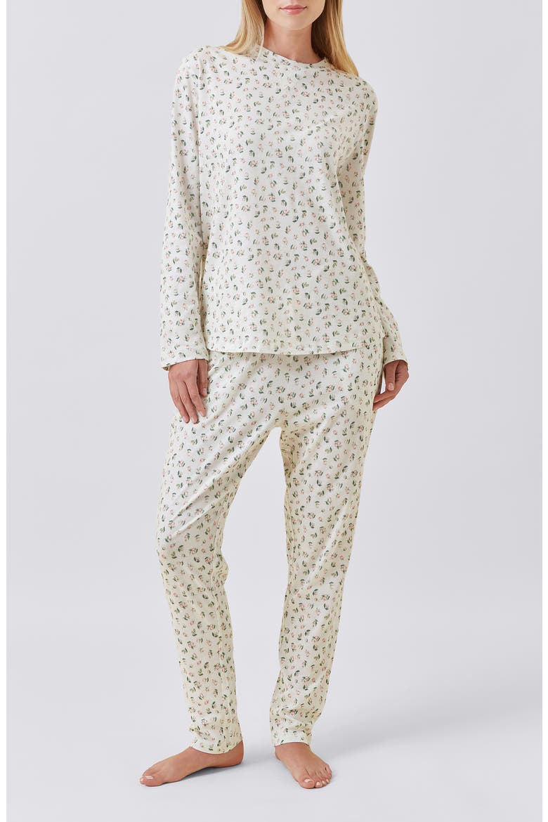 Rosebud Organic Cotton Pajamas, Main, color, ECRU
