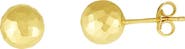 Queen Jewels 14k Gold 7mm Hammered Ball Stud Earrings