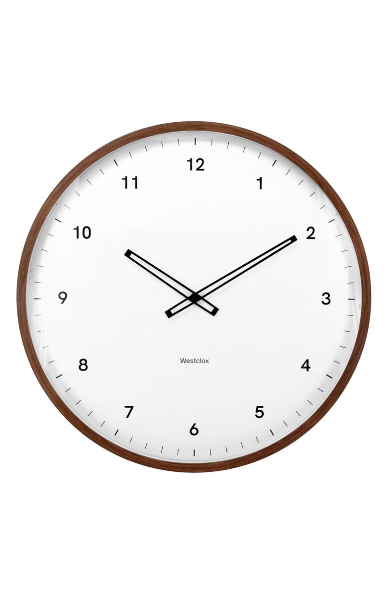 Westclox 20-Inch Wall Clock, Main, color, Brown