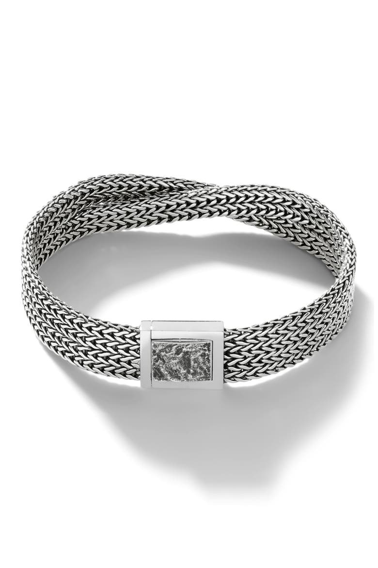 Rata Chain Double Row Bracelet, Alternate, color, SILVER