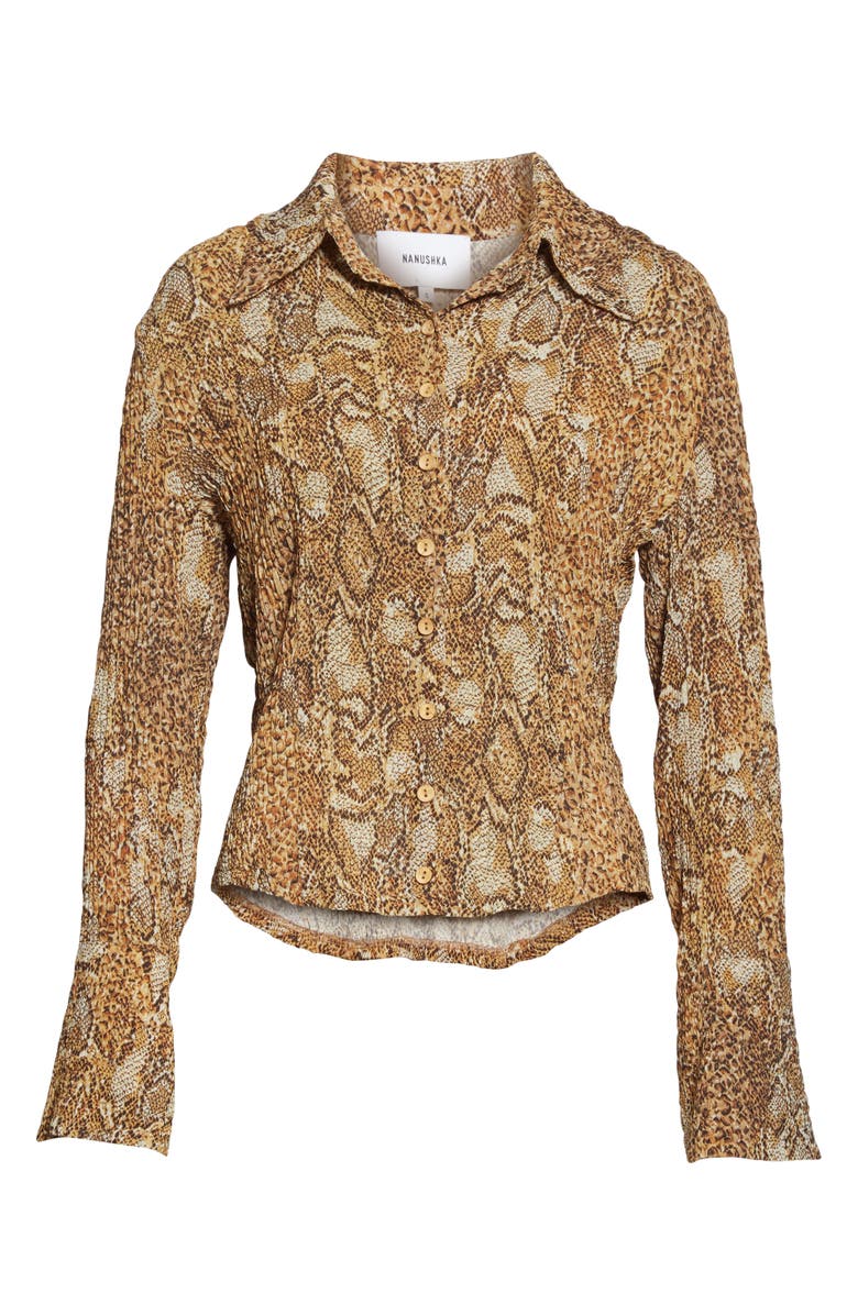 Nanushka Alena Snake Print Top, Alternate, color,