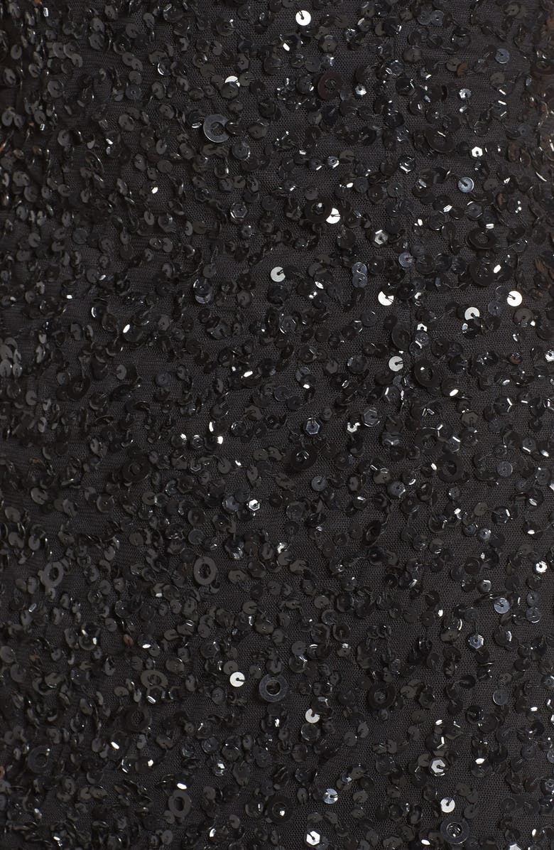 Adrianna Papell Off the Shoulder Sequin Sheath Dress, Alternate, color, 