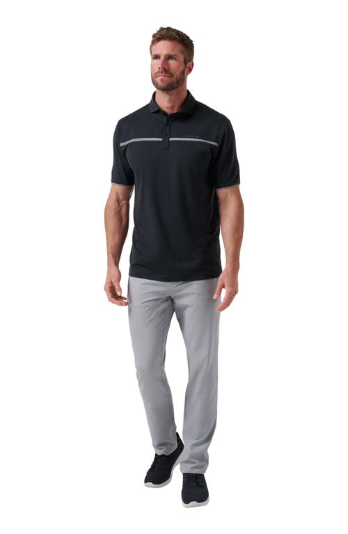 Travismathew Flight Plan Chest Stripe Polo In Black