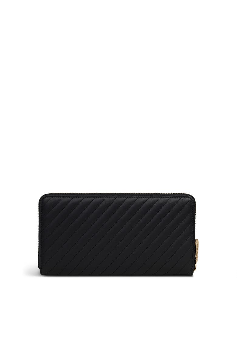 Dukes Place - Quilt Large Zip Around Wallet, Alternate, color, Black