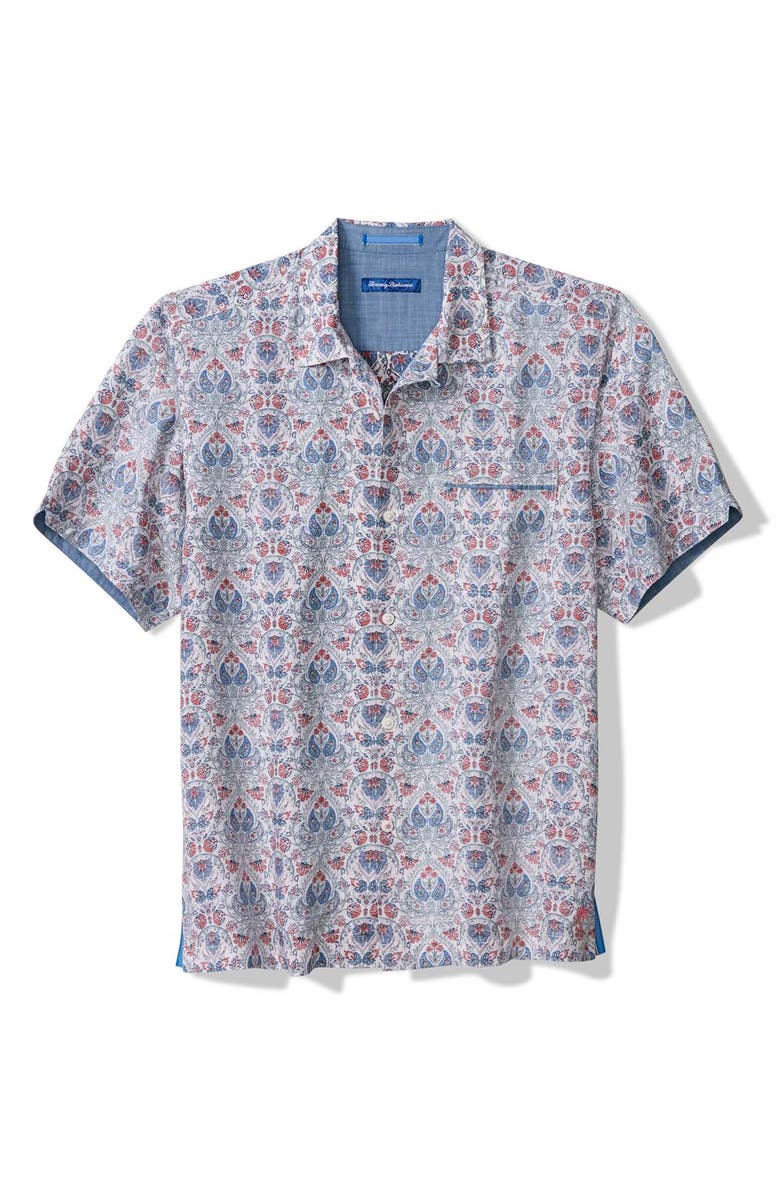Tommy Bahama Santa Rosa Short Sleeve Button-Up Shirt, Main, color, Lake