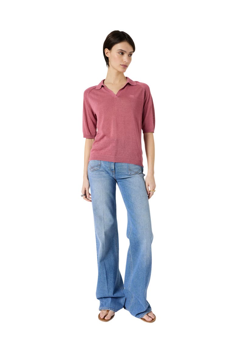 Loula Polo Collar Jumper, Alternate, color, Rosewood