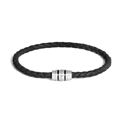 Grain Leather 3 Rings Bracelet