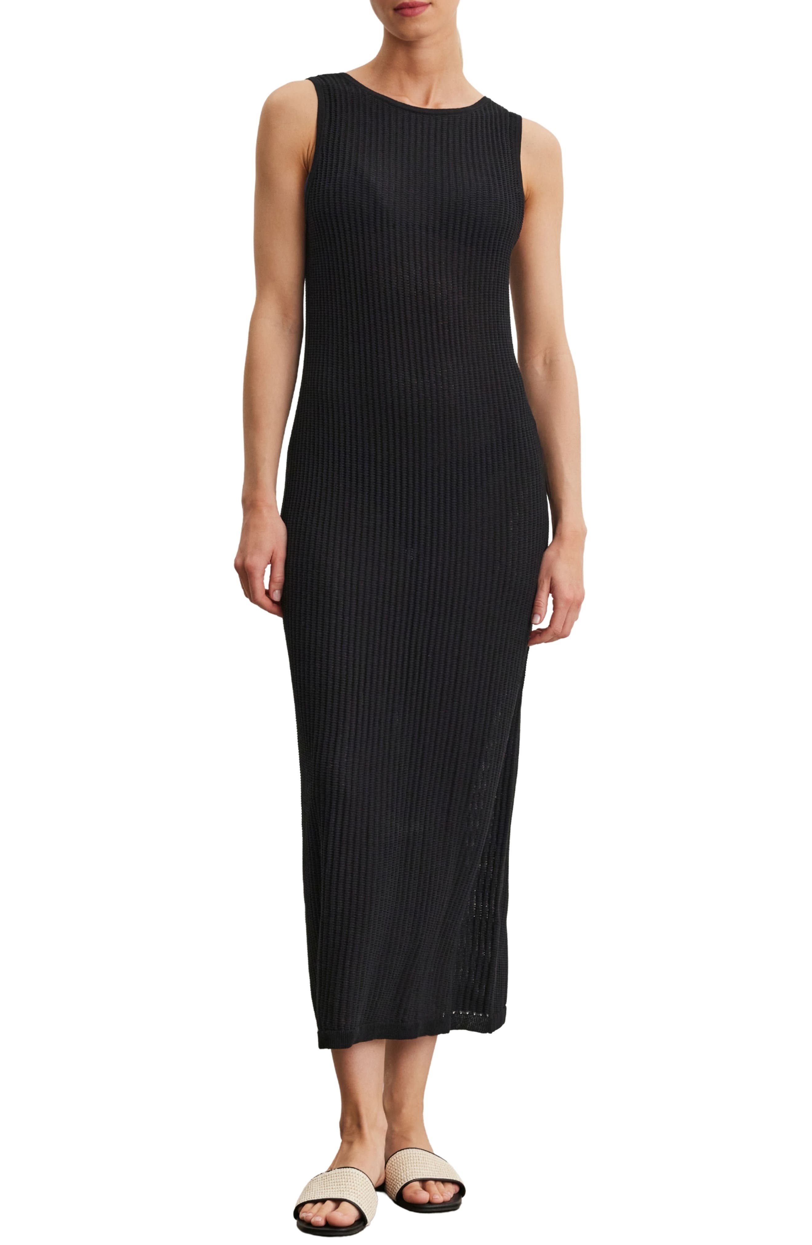 Textured Ribbed Sleeveless Knit Dress