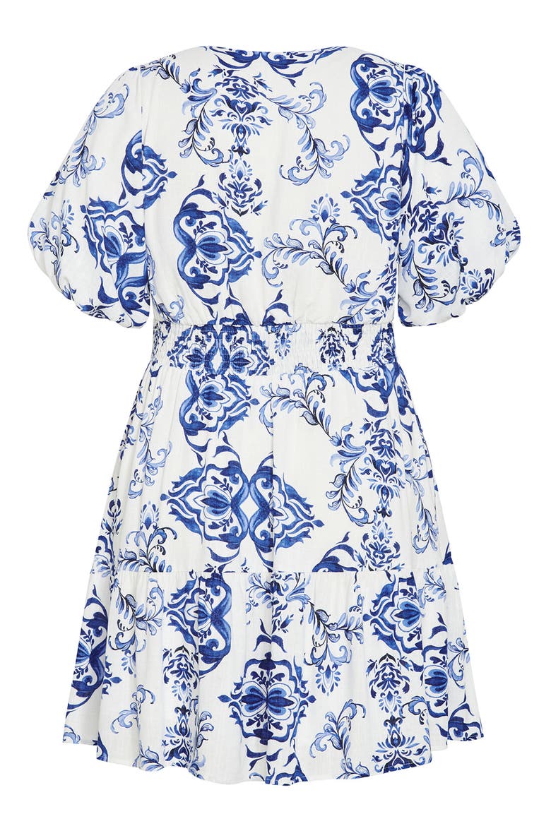 Winslow Print Puff Sleeve Dress, Alternate, color, WILLOW BIRD
