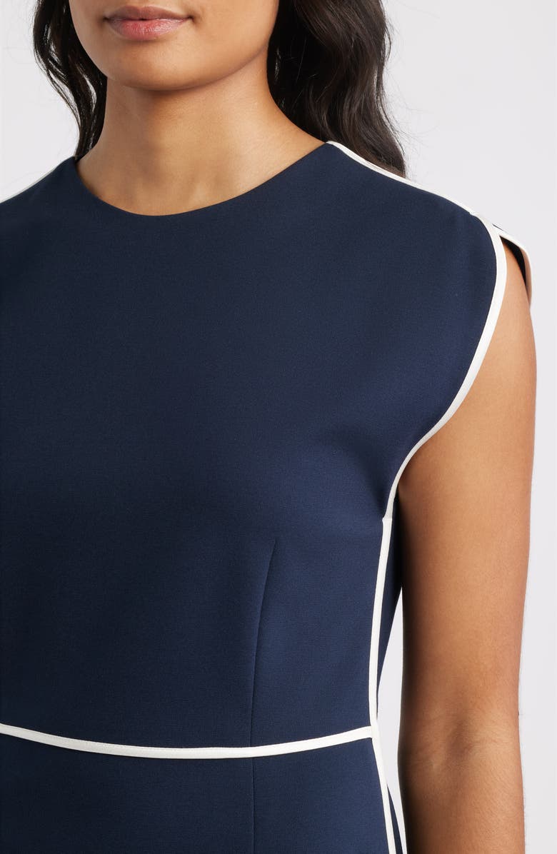 BOSS Detira Cap Sleeve Sheath Dress, Alternate, color, Dark Blue