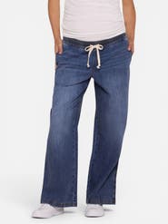 MOTHERHOOD MATERNITY Under the Belly Tie Waist Denim Wide Leg Pant