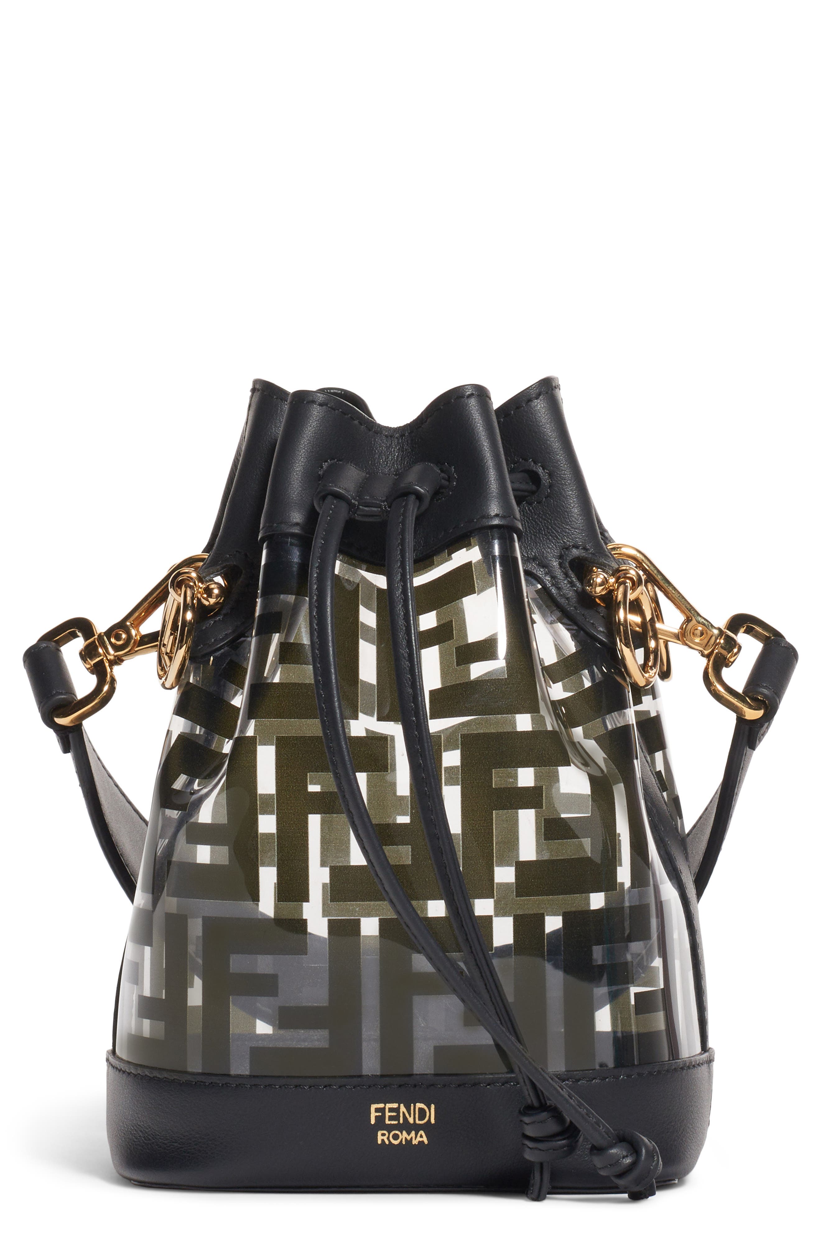 Fendi Mini Mon Tresor Transparent Bucket Bag, Main, color, 