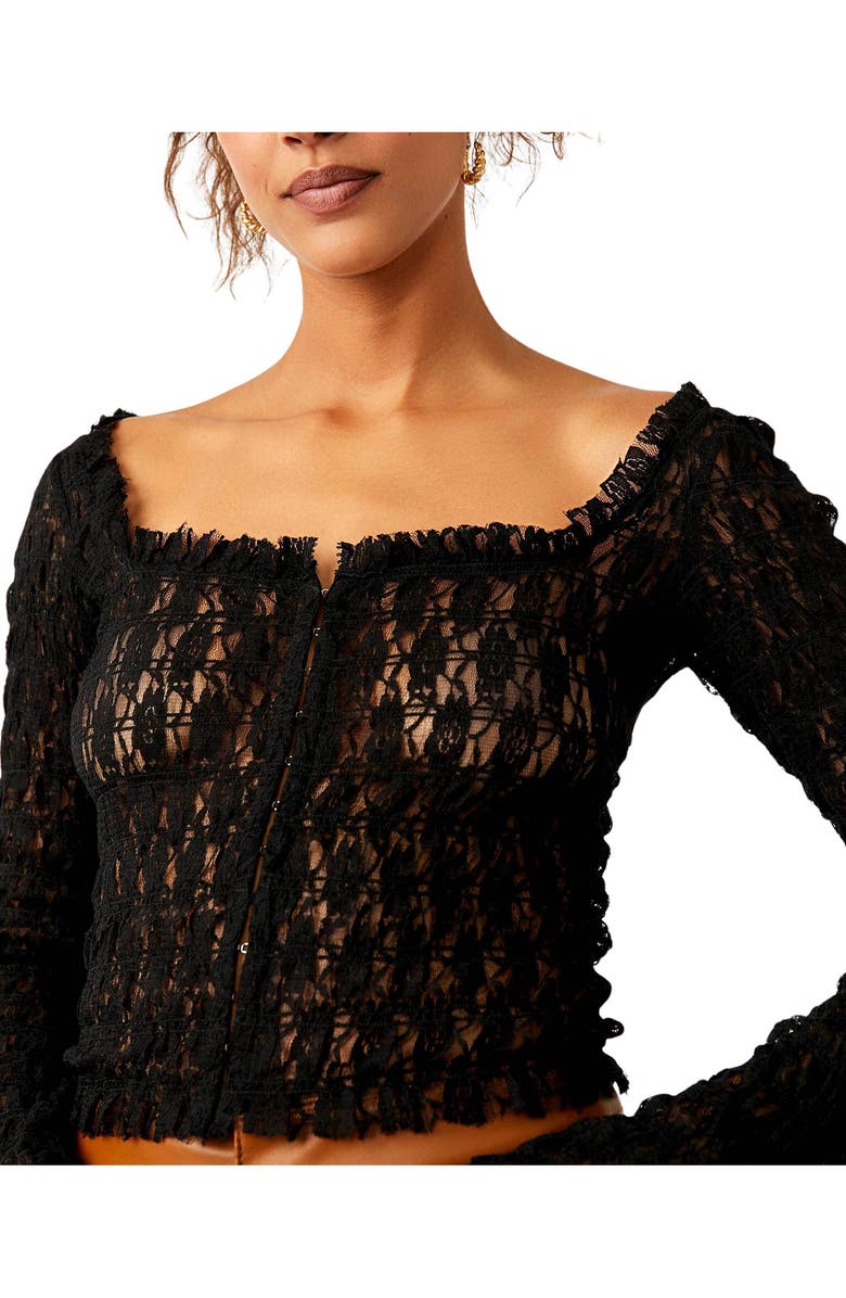 Free People Madison Smocked Lace Top, Alternate, color,
