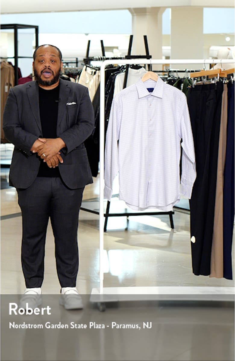 Regular Fit Microcheck Royal Oxford Dress Shirt, sales video thumbnail
