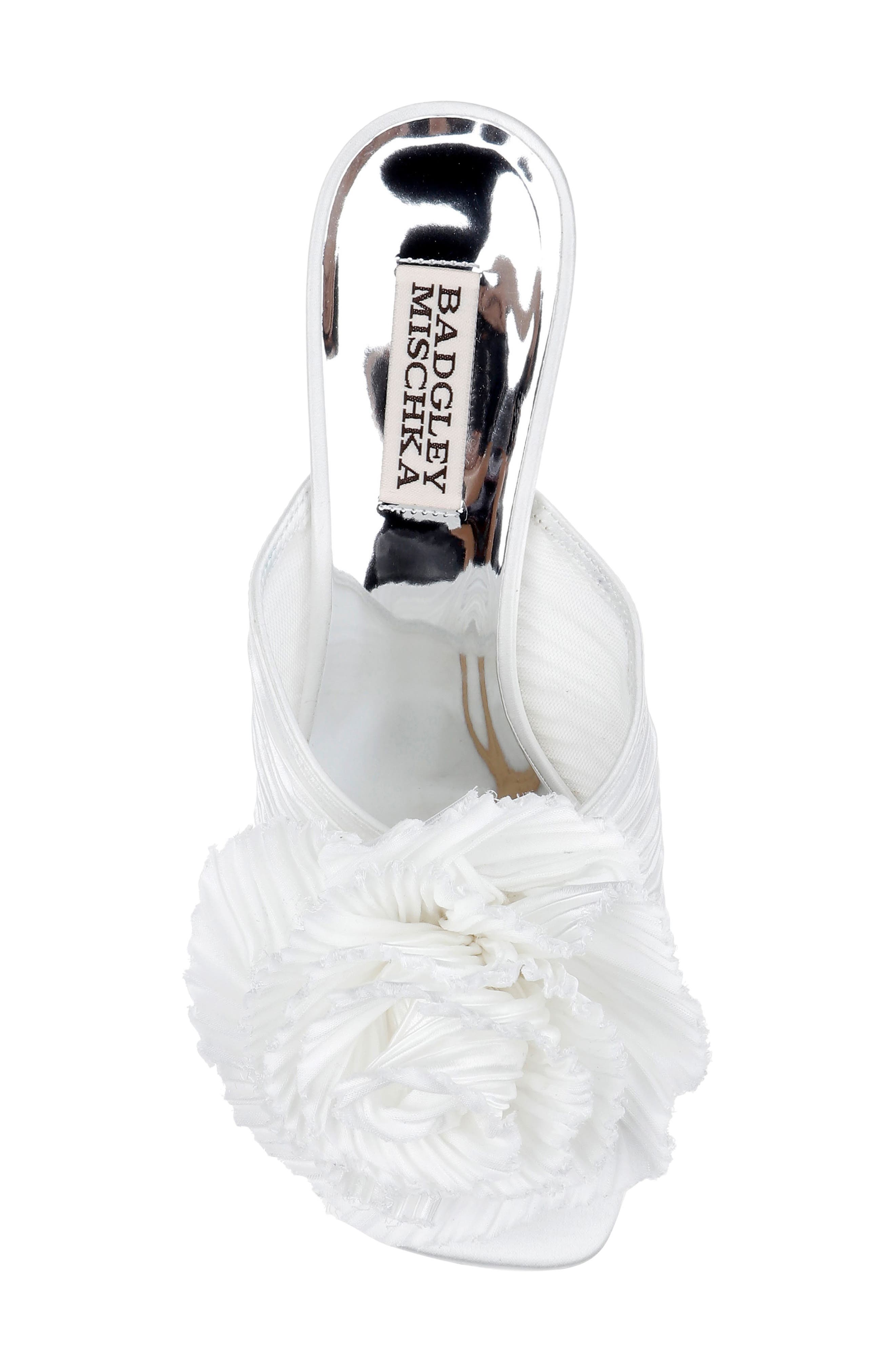 Badgley Mischka Collection Blythe Slide Sandal, Alternate, color, White Satin