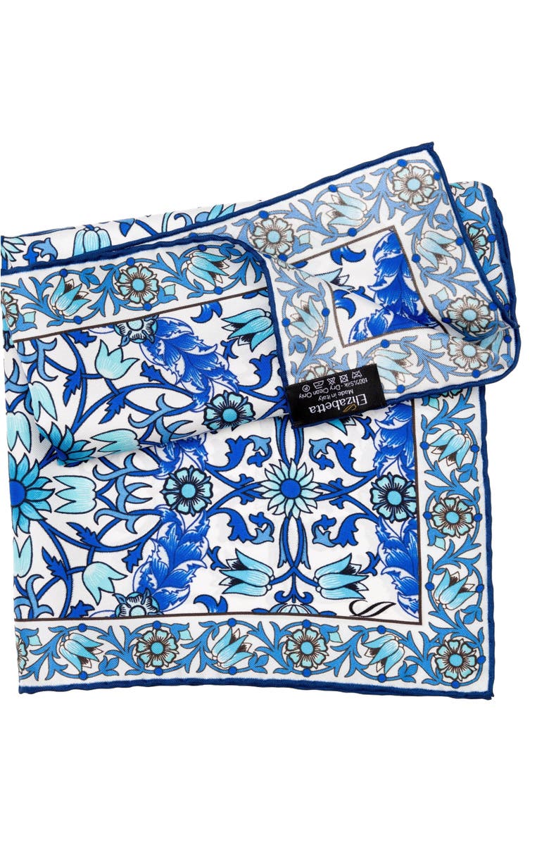 Elizabetta Itria - Silk Pocket Square for Men, Alternate, color, Blue