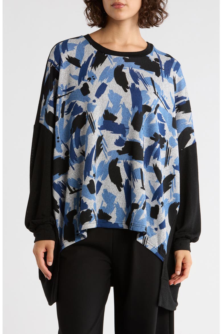 Print Boxy Top, Main, color, BLUE