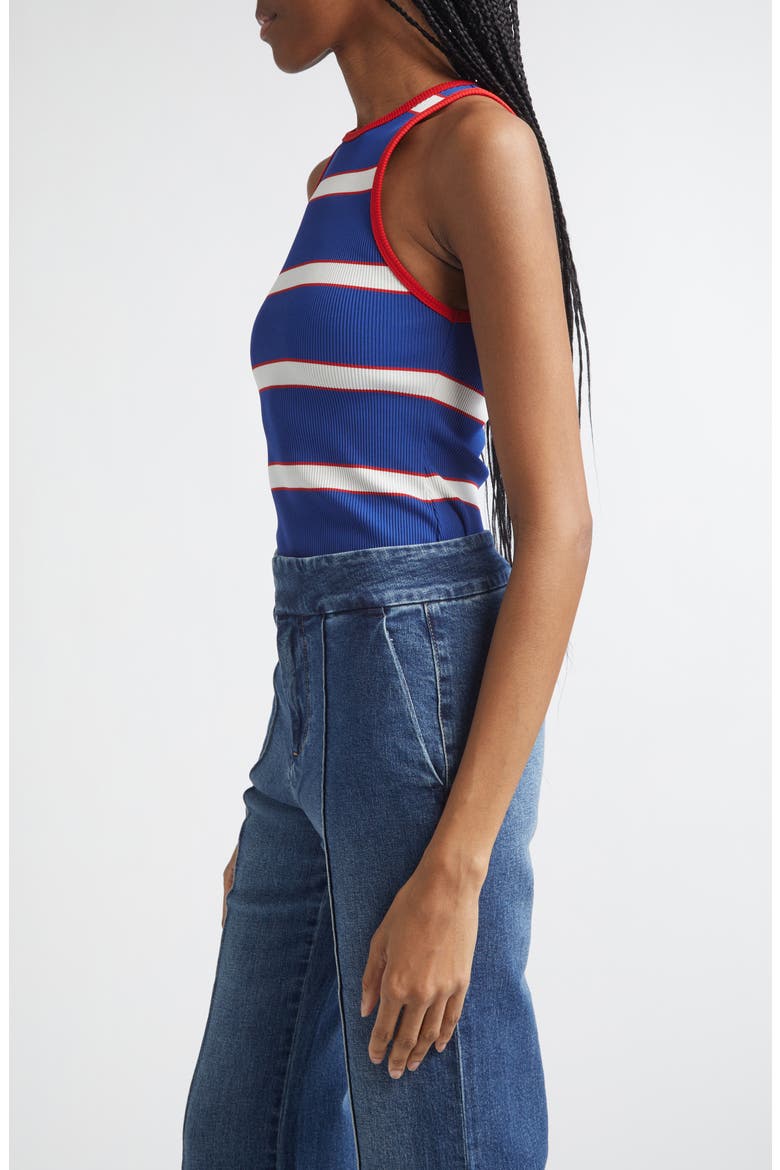 Pania Stripe Rib Racerback Tank, Alternate, color, BLUE STRIPE