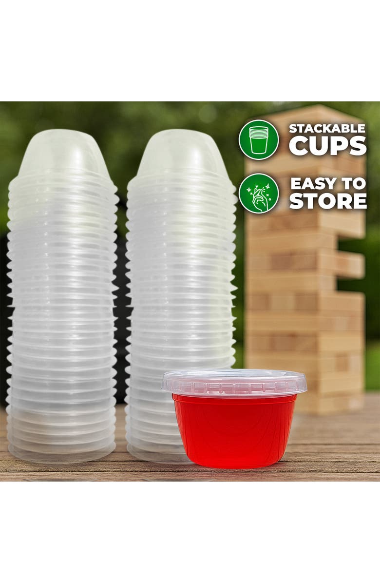 Swooc Games 105 Extra/Replacement Gelatin Shot Cups & Lids, Alternate, color, Clear