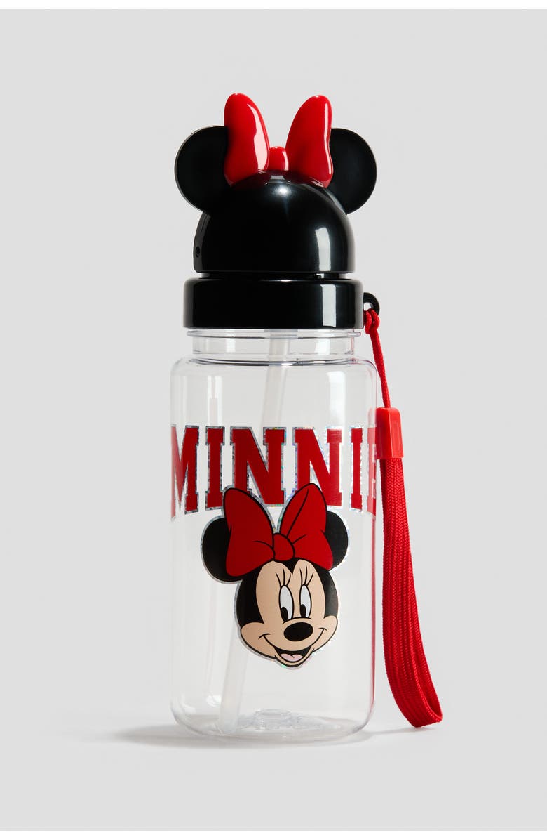 H&M Printed Water Bottle, Main, color, Black/Minnie Mouse