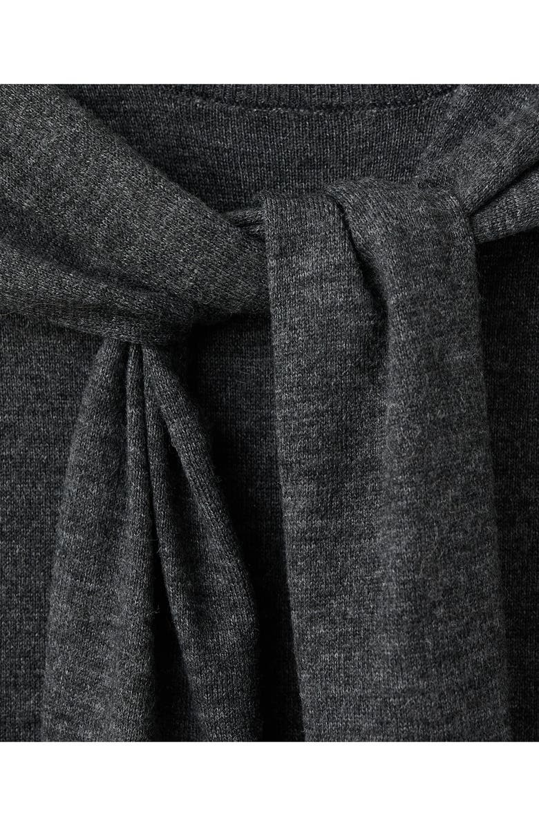 MANGO Scarf Sweater, Alternate, color, Medium Heather Grey
