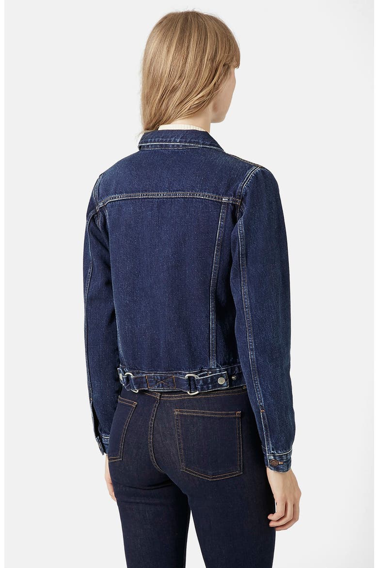 Moto 'Tilda' Western Denim Jacket, Alternate, color, INDIGO