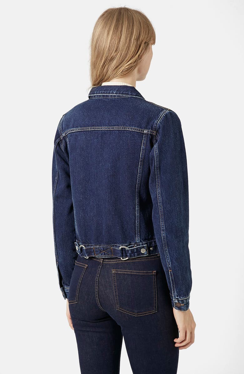 Topshop Moto 'Tilda' Western Denim Jacket, Alternate, color,