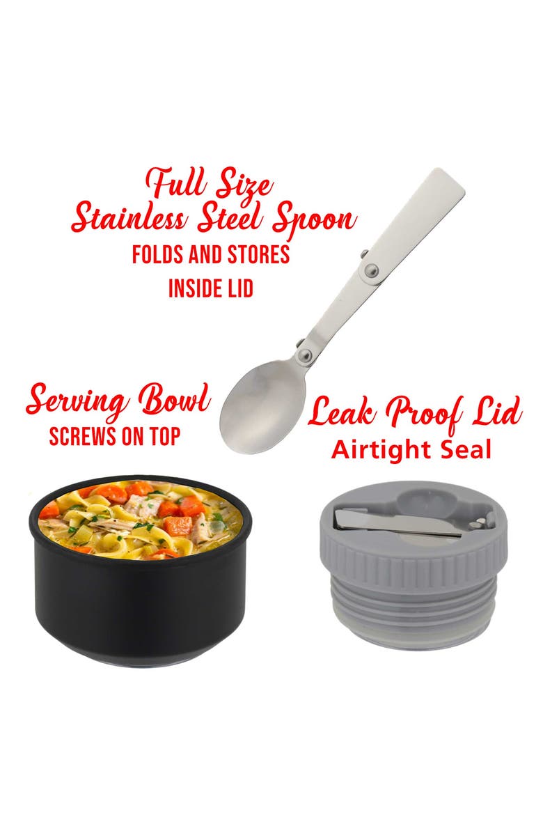 25oz Insulated Stainless Steel Food Jar in Black, Alternate, color, Black