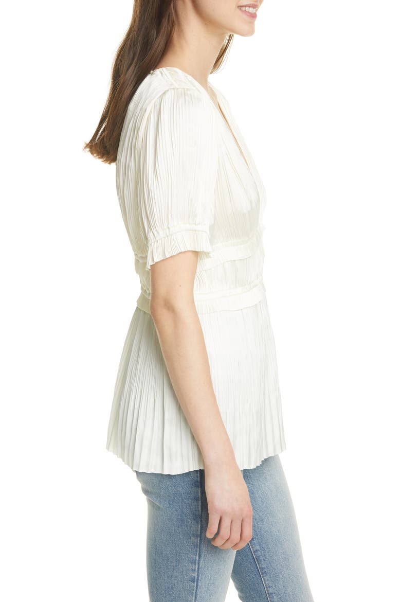 Joclyn Pleat Satin Top, Alternate, color, CLUBHOUSE CREAM