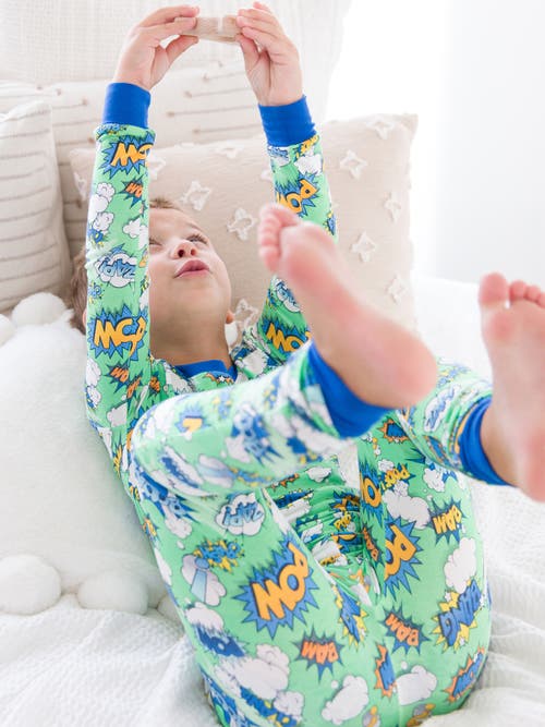 Shop Ruggedbutts Softsnooze Boys Long Sleeve Pajama Set In Boom Pow