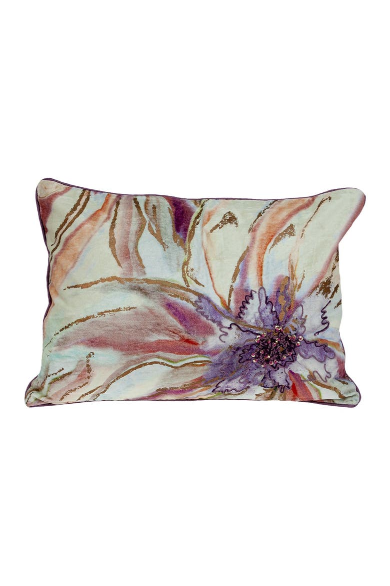 Zinnia Multicolored Throw Pillow, Main, color, PURPLE