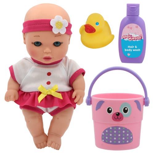 Magic Nursery Bath Safe 8" Baby Doll Bath Time Playset, 2+ in Multicolored  product