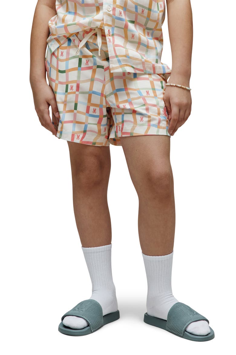 Kids' Atlas Bunny Print Swim Trunks, Alternate, color, PRISTINE