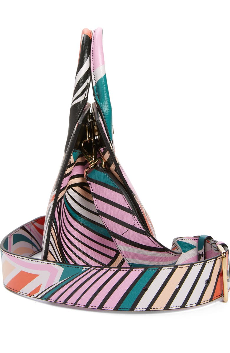 FERRAGAMO The Studio Box Gancio Print Leather Handbag, Alternate, color,