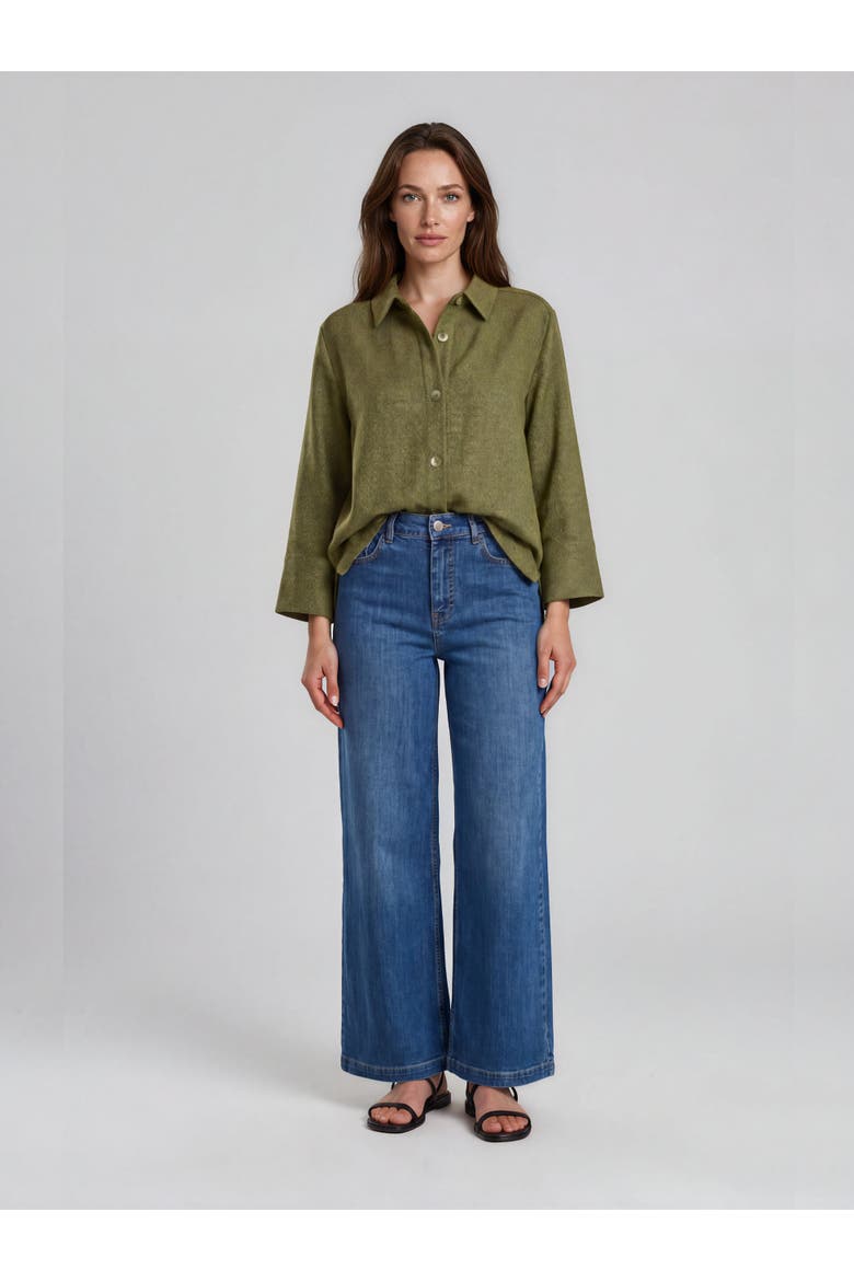 Button-Down Shacket, Alternate, color, Olivine