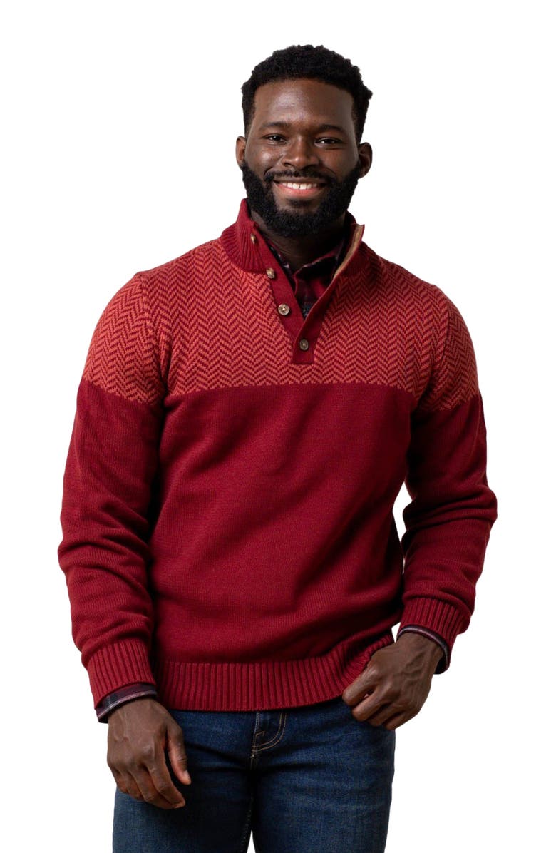 Hope & Henry Men's Organic Mock Neck Button Sweater, Main, color, 