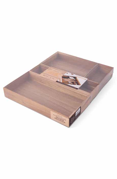 4-Piece Acacia Drawer Organizer Set