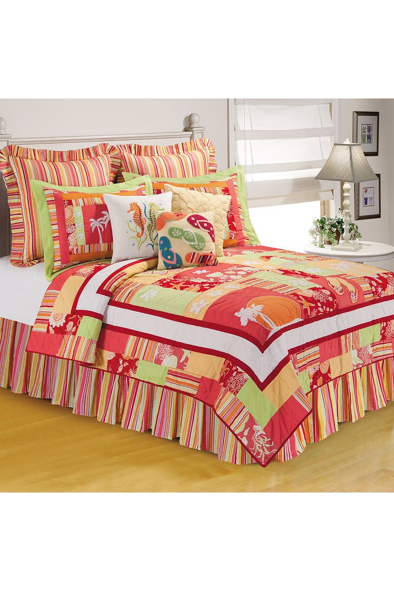 Tropical Paradise Quilt, Main, color, Orange