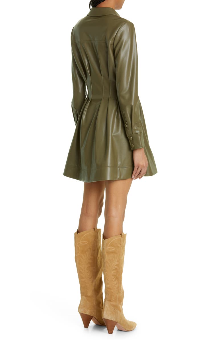 Veronica Beard Ameeta Long Sleeve Faux Leather Shirtdress, Alternate, color, 