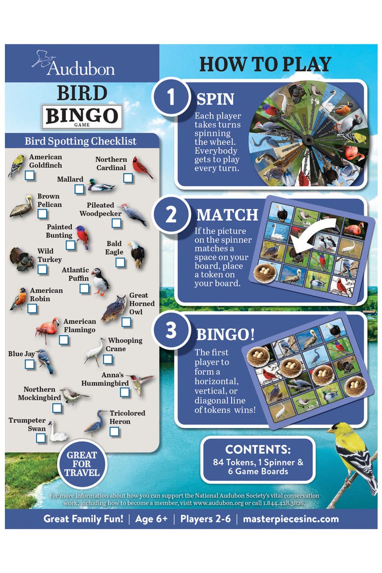 Audubon Bingo Game, Alternate, color, Multicolor