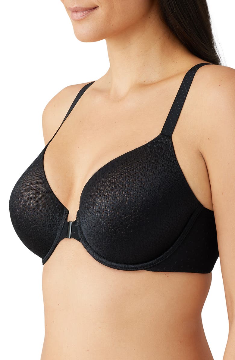 Wacoal Back Appeal<sup>™</sup> Underwire Front Close T-Shirt Racerback Bra, Alternate, color, Black