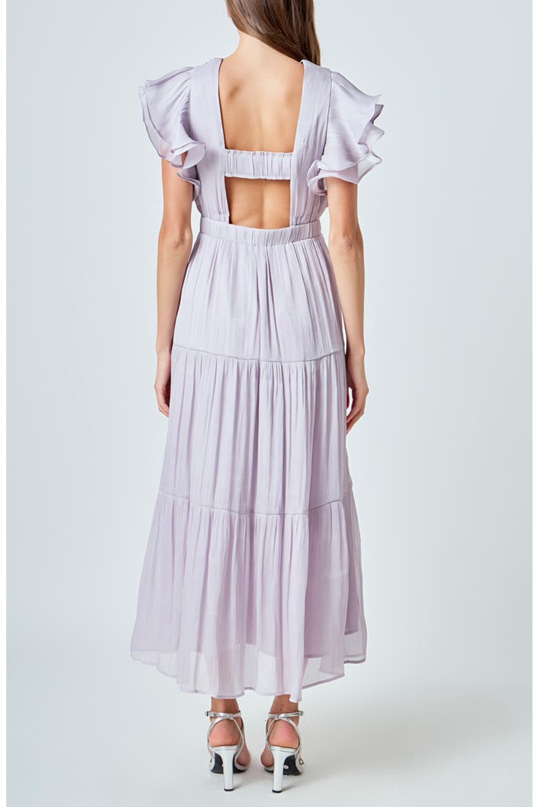Open Back A-Line Dress, Alternate, color, GREY SILVER